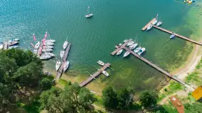 Jezioro Święcajty i Piękny Brzeg z lotu ptaka, sierpień 2025 r. - zdjęcie 7