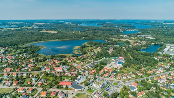 Wilkasy i Niegocin pod koniec sierpnia z lotu ptaka