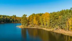 Jezioro Wesołek i puszcza Piska z drona, jesień 2025 r. - zdjęcie 14