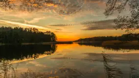 Zachód słońca nad jeziorem Gołdopiwo, listopad 2025 r. - zdjęcie 35