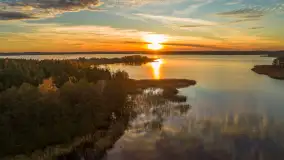 Zachód słońca nad jeziorem Gołdopiwo z drona, listopad 2025 r. - zdjęcie 42