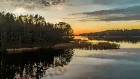 Zachód słońca nad jeziorem Gołdopiwo z drona, listopad 2025 r. - zdjęcie 15