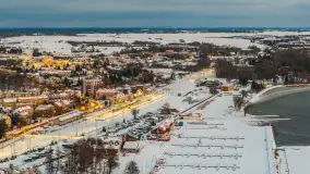 Giżycko pod koniec dnia z drona, styczeń 2026 r. - zdjęcie 27