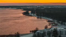 Giżycko pod koniec dnia z drona, styczeń 2026 r. - zdjęcie 13