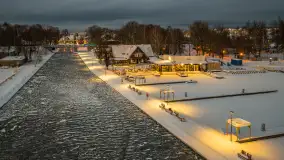 Giżycko pod koniec dnia z drona, styczeń 2026 r. - zdjęcie 20