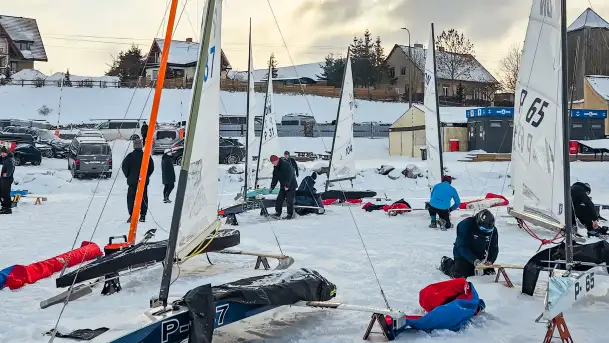Pierwsze bojery w sezonie 2026 (styczeń), jezioro Śniardwy, Nowe Guty