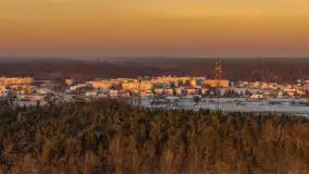 Zachód słońca nad jeziorem Nidzkim, Ruciane Nida z drona, styczeń 2026 r.  - zdjęcie 11