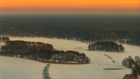 Zachód słońca nad jeziorem Nidzkim, Ruciane Nida z drona, styczeń 2026 r.  - zdjęcie 22