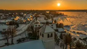 Zachód słońca nad jeziorem Bocznym z drona, styczeń 2026 r. - zdjęcie 6