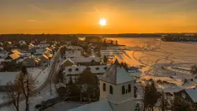 Zachód słońca nad jeziorem Bocznym z drona, styczeń 2026 r. - zdjęcie 43