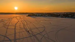 Zachód słońca nad jeziorem Bocznym z drona, styczeń 2026 r. - zdjęcie 31