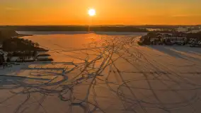 Zachód słońca nad jeziorem Bocznym z drona, styczeń 2026 r. - zdjęcie 39