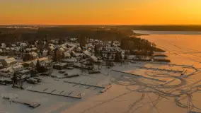 Zachód słońca nad jeziorem Bocznym z drona, styczeń 2026 r. - zdjęcie 30