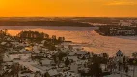 Zachód słońca nad jeziorem Bocznym z drona, styczeń 2026 r. - zdjęcie 22