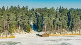 Jezioro Gołdopiwo i Brzezówka z drona, styczeń 2026 r. - zdjęcie 18