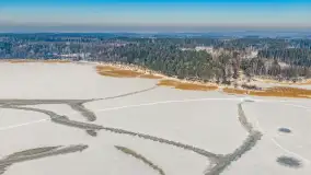 Jezioro Gołdopiwo i Brzezówka z drona, styczeń 2026 r. - zdjęcie 1