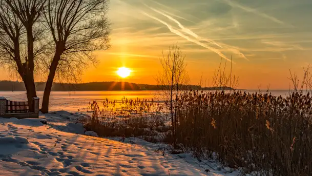 Zachód słońca nad jeziorem Śniardwy, styczeń 2026 r. - zdjęcie 2