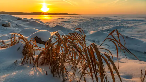 Zachód słońca nad jeziorem Śniardwy, styczeń 2026 r. - zdjęcie 9