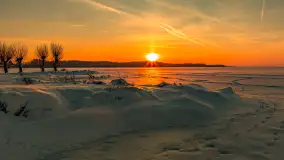 Zachód słońca nad jeziorem Śniardwy, styczeń 2026 r. - zdjęcie 21