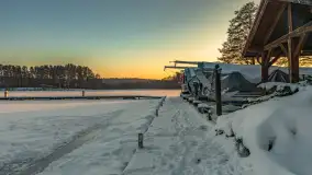 Zachód słońca nad jeziorem Nidzki, Pod Dębem, styczeń 2026 r. - zdjęcie 8