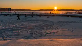 Zachód słońca nad jeziorem Bełdany, luty 2026 r. - zdjęcie 10