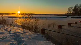 Zachód słońca nad jeziorem Bełdany, luty 2026 r. - zdjęcie 5