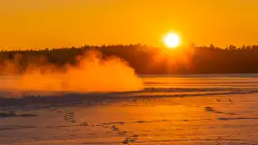 Zachód słońca nad jeziorem Bełdany, luty 2026 r. - zdjęcie 4