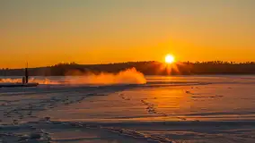 Zachód słońca nad jeziorem Bełdany, luty 2026 r. - zdjęcie 1