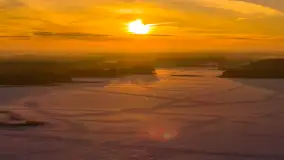 Zachód słońca nad jeziorem Kisajno z drona, Pierkunowo, luty 2026 r. - zdjęcie 9