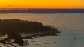 Zachód słońca nad jeziorem Kisajno z drona, Pierkunowo, luty 2026 r. - zdjęcie 39