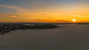 Zachód słońca nad jeziorem Kisajno z drona, Pierkunowo, luty 2026 r. - zdjęcie 17