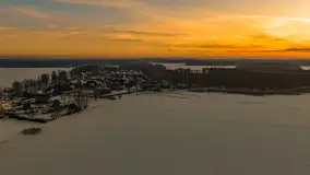 Zachód słońca nad jeziorem Kisajno z drona, Pierkunowo, luty 2026 r. - zdjęcie 42