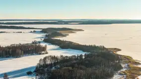 Jezioro Mamry, Węgorzewo i okolice z drona, styczeń 2026 r. - zdjęcie 1