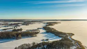Jezioro Mamry, Węgorzewo i okolice z drona, styczeń 2026 r. - zdjęcie 17
