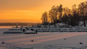 Zachód słońca w Rynie, jezioro Ryńskie, luty 2026 r. - zdjęcie 1