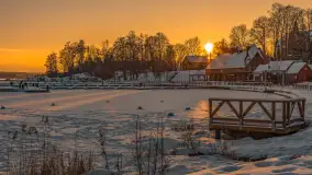 Zachód słońca w Rynie, jezioro Ryńskie, luty 2026 r. - zdjęcie 12