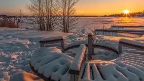 Zachód słońca w Rynie, jezioro Ryńskie, luty 2026 r. - zdjęcie 4