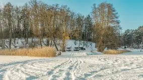 Mazurska zima przy przeprawie promowej, Wierzba, luty 2026 r. - zdjęcie 2