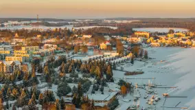 Zachód słońca nad jeziorem Ryńskim z drona, luty 2026 r. - zdjęcie 17