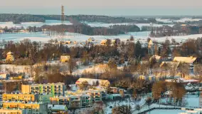Zachód słońca nad jeziorem Ryńskim z drona, luty 2026 r. - zdjęcie 31