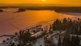 Zachód słońca nad jeziorem Ryńskim z drona, luty 2026 r. - zdjęcie 60