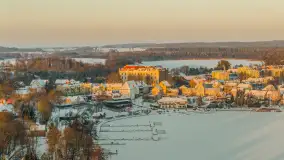 Zachód słońca nad jeziorem Ryńskim z drona, luty 2026 r. - zdjęcie 42