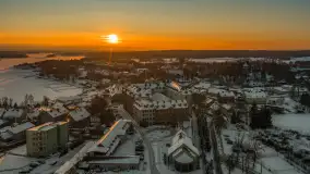 Zachód słońca nad jeziorem Ryńskim z drona, luty 2026 r. - zdjęcie 56
