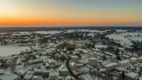 Zachód słońca nad jeziorem Ryńskim z drona, luty 2026 r. - zdjęcie 47