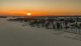 Zachód słońca nad jeziorem Ryńskim z drona, luty 2026 r. - zdjęcie 49