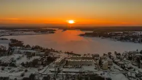 Zachód słońca nad jeziorem Ryńskim z drona, luty 2026 r. - zdjęcie 61
