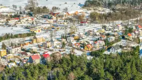 Jezioro Jędzelewo i Stare Juchy z lotu ptaka w zimowej scenerii, luty 2026 r. - zdjęcie 30