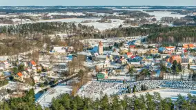Jezioro Jędzelewo i Stare Juchy z lotu ptaka w zimowej scenerii, luty 2026 r. - zdjęcie 18