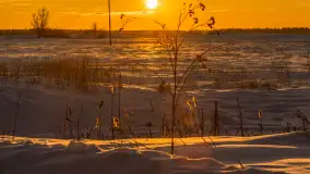 Zimowy zachód słońca nad mazurskimi polami, Cierzpięty, luty 2026 r. - zdjęcie 12