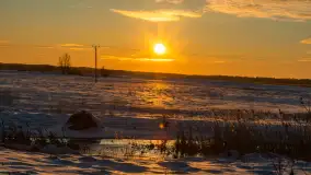 Zimowy zachód słońca nad mazurskimi polami, Cierzpięty, luty 2026 r. - zdjęcie 9